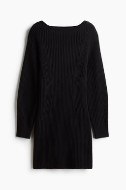 Vestido en punto de canale con escote barco - H&m фото 7