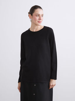 Bisiklet Yaka Kendinden Desenli Kad?n Triko Kazak