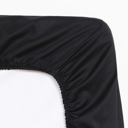 Простыня на резинке Jet black 180х200х25 см, цвет чёрный, 100% хлопок, мако-сатин, 114г/м2 - Этель фото 3