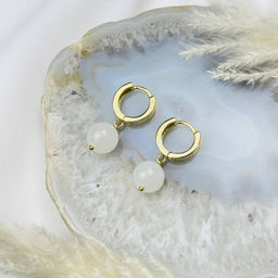 Серьги из белого Нефрита - Радуга самоцветов фото 2