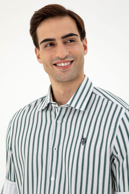 Мужская темно-зеленая рубашка с длинным рукавом Неожиданная скидка в корзине - U.s. polo assn фото 2