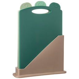 НАБОР РАЗДЕЛОЧНЫХ ДОСОК ИЗ 3 ШТ+ПОДСТАВКА 24*7.8*17CM ЦВЕТ: ЗЕЛЕНЫЙ - Agness фото 4