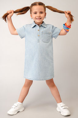 Джинсовое платье с коротким рукавом для девочки Happyfox - Happy fox фото 8