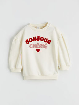 Bisiklet Yaka Nak??l? K?z Bebek Sweatshirt