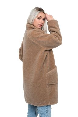Пальто стильное из овечьей шерсти THE BARREL, цвет Camel, цвет КОРИЧНЕВЫЙ