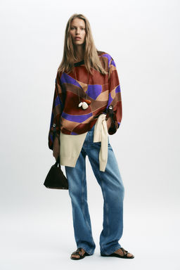 PRINTED SATIN SHIRT