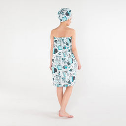 Набор для сауны Этель Mint mood парео 80*144 см + чалма, вафля 200г/м2, 100% хл  фото 3