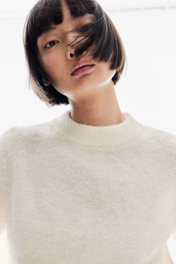 Top de manga corta en mezcla de mohair