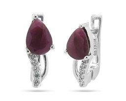 Серьги из серебра рубин, Акита