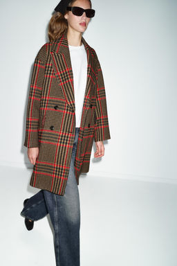 OVERSIZE CHECK COAT - Zara фото 3