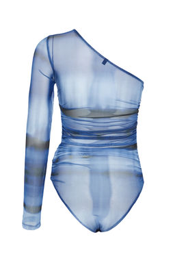 Lacivert Desenli Tek Omuzlu Fitted/Vucuda Oturan C?tc?tl? Orme Body TWOSS24BD00010 - Trendyolmilla фото 8