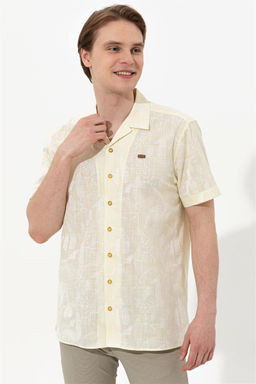 U. S. Polo Assn Мужская светло-желтая рубашка с коротким рукавом - U.s. polo assn фото 9