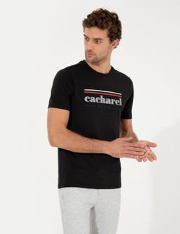 Siyah Bisiklet Yaka Regular Fit T-Shirt - Cacharel фото 2