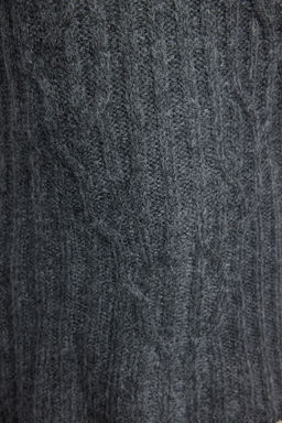 Antrasit Yumusak Dokulu Orgu Detayl? Dik Yaka Dikissiz Triko Kazak TWOAW25KZ00049 - Trendyolmilla фото 4