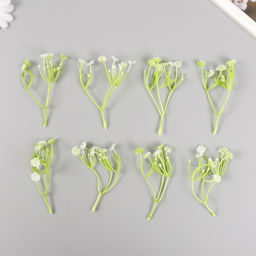 Искусственное растение для творчества Цикорий, набор 8 шт., белый, 10 см
