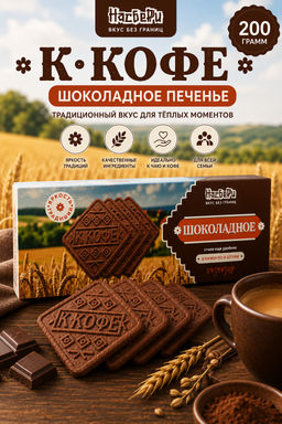 Печенье Насберри Шоколадное К кофе коробка 0,200кг