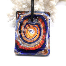 Прямоугольный кулон из муранского стекла 35*45мм цв.голубой - Радуга камня фото 6