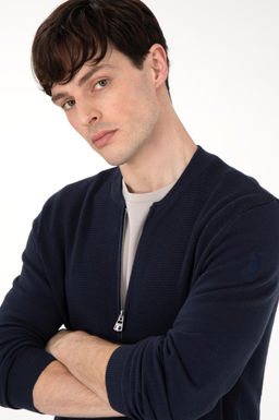 Мужской темно-синий базовый трикотажный кардиган Неожиданная скидка в корзине - U.s. polo assn фото 9