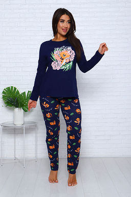 Костюм с брюками, принт, синий (954-1) - Плиона фото 3