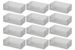 Набор 12 коробок для хранения женской обуви 30*18*10 см Прозрачные складные, с ручкой, дымчатые - Elan gallery фото 4