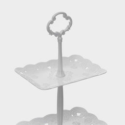 Этажерка для фруктов и десертов Доляна «Вивьен», 3 ярусная, пластик, 15.5×11 см, 19.2×13.8 см, 22.7×16.4 см, белая