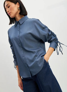 Блузка тонкая джинса OD-858-4 темный джинс OD-858-4