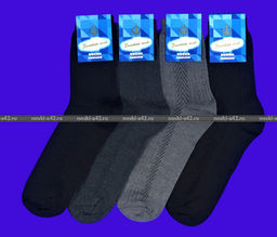 Цена за 10 пар. Золотая игла носки мужские с-203 серые 29