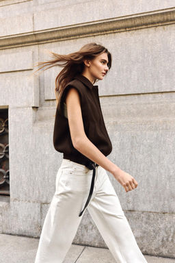 CHALECO HOMBRERAS BAJO EL?STICO / Marr?n - Zara фото 3