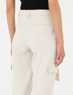 Krem Keten Kar___ml_ Jogger Fit Kanvas Pantolon - Pierre cardin фото 7