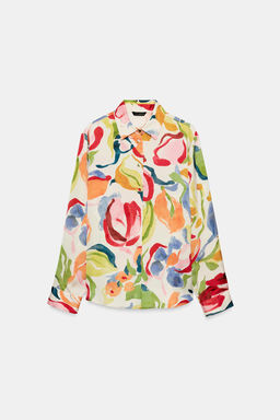 FLORAL PRINT SATIN SHIRT - Zara фото 7