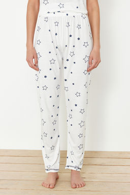 Trendyolmilla Beyaz Y?ld?z Desenli Orme Pijama Tak?m? THMSS24PT00371 фото 4