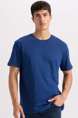 New Regular Fit Bisiklet Yaka Basic Duz K?sa Kollu Tisort - Defacto фото 25
