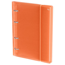 Тетрадь 120л. на кольцах "Neon. Оранжевая", сменный блок (ТТ5к120_пл 63248, "BG") пластиковая обложка на резинке