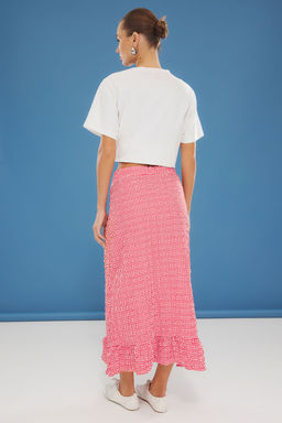 TRENDYOLMILLA Siyah Gofre Kumas Potikare Desen Maxi Boy Dokuma Etek TWOSS25ET00048 фото 10