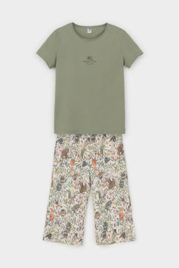Crockid _ КБ 2827/оливковый хаки,эвкалипт пижама для дев