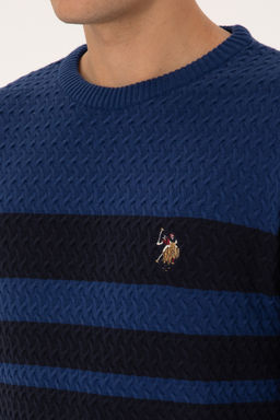 Erkek Slim Fit Bisiklet Yaka Lacivert Kazak - U.s. polo assn фото 13