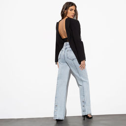 Джинсы палаццо с разрезами на пуговицах, Modena (light blue) - Charutti фото 2