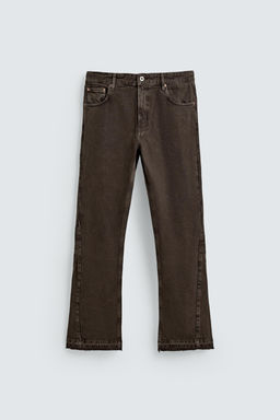JEANS FLARE FIT ROTOS / Marr?n - Zara фото 7