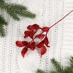 Цена за 10 шт. Декор блеск «Резные листочки», h=20 см, МИКС