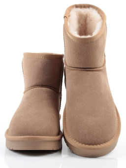 04-PF5854-3 BEIGE Угги женские (натуральная замша, 100% шерсть)