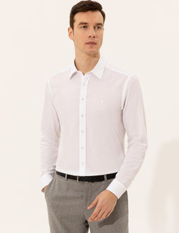 Beyaz Slim Fit Uzun Kollu G_mlek