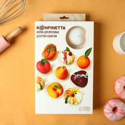 Форма для муссовых десертов и выпечки KONFINETTA Сердца, 30?17.5?3 см, 8 ячеек (6.2?6 см), силикон, белая