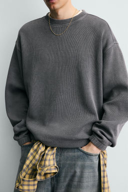 SUDADERA ESTRUCTURA LAVADA / Azul lavado