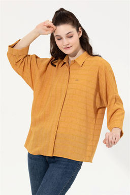 Женская шафрановая рубашка с длинным рукавом Неожиданная скидка в корзине - U.s. polo assn фото 4