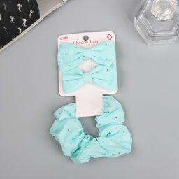 Цена за 2 шт. Набор для волос «Фелиция», резинка 7 см, 2 зажима 6.5 см, блеск, мятный