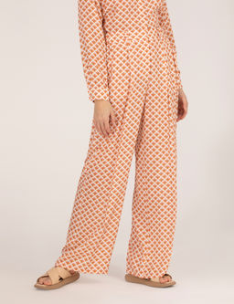 Turuncu Y_ksek Bel Loose Fit Pantolon