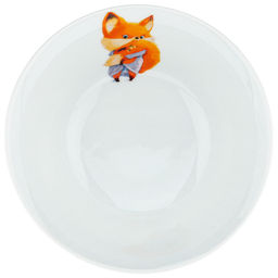 Салатник фарфоровый Кроха. Лисичка 600мл, д17,5см, h5,6см, форма Идиллия (Беларусь)