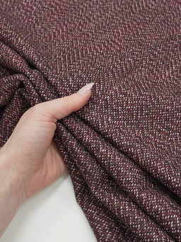 Шерсть пальтово-костюмная Твид Зигзаг цв.темно-вишневый меланж, ш.1.5м, шерсть-30%, п/э-70% - Купава фото 17
