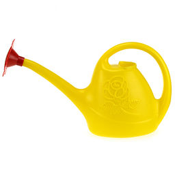 Лейка садовая пластмассовая 2,5л Ромашка 39х12х23см, с рассеивателем, пищевой полиэтилен (Россия)