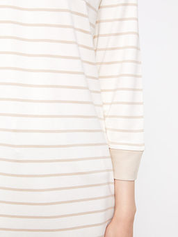 Kay?k Yaka ?izgili Kad?n Ti??rt